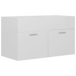 vidaXL Armoire d'évier avec lavabo intégré Blanc brillant Aggloméré