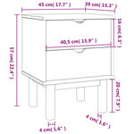 vidaXL Table de chevet OTTA 45x39x57 cm bois de pin massif