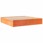 vidaXL Lit avec matelas cire marron 200x200 cm bois massif de pin