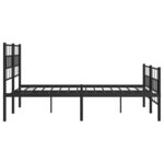 vidaXL Cadre de lit métal sans matelas avec pied de lit noir 140x190cm