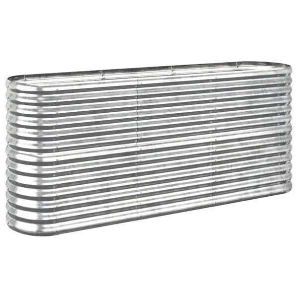 vidaXL Lit surélevé de jardin Acier enduit de poudre Argenté