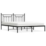 vidaXL Cadre de lit métal sans matelas et tête de lit noir 160x200 cm