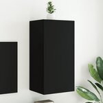 vidaXL Meuble TV mural avec lumières LED noir 40 5x35x80 cm