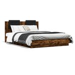 vidaXL Cadre de lit sans matelas chêne fumé 150x200 cm
