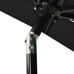 vidaXL Parasol de jardin à 3 niveaux avec mât en aluminium noir 2x2 m