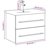 vidaXL Armoire lavabo de salle de bain avec bassin intégré noir