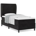 Lit Box Spring vidaXL avec Matelas Noir 90x190 cm Velours