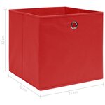 vidaXL Boîtes de rangement 4 Pièces Rouge 32x32x32 cm Tissu