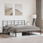 vidaXL Cadre de lit métal sans matelas avec tête de lit noir 183x213cm