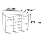 Moule De Classement Storebox Multi 11 Tiroirs Office - Gris Lumière - Exacompta