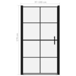 vidaXL Porte de douche verre trempé 100x178 cm noir
