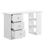 Bureau table secrétaire poste de travail informatique plat de bois mélaminé blanc 120 x 49 x 72 cm 03_0001179