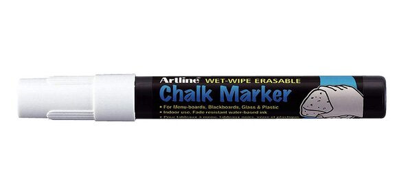 Marqueur craie liquide 'epw-4' effaçable à sec pointe conique 4 mm blanc x 12 artline