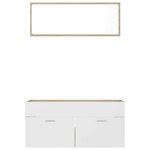 vidaXL Ensemble de meubles de salle de bain 2Pièces blanc et chêne sonoma