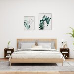 vidaXL Tables de chevet murales avec lumières LED 2 Pièces chêne fumé