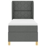 vidaXL Lit À Ressorts avec Matelas Gris Foncé 80x200 cm Tissu