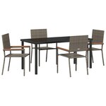 vidaXL Ensemble de Salle à Manger 5 Pièces Gris Rattan Poly