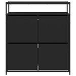 vidaXL Armoire à chaussures 4 tiroirs rabattables noir 100x34x112 cm