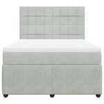 vidaXL Sommier à lattes de lit et matelas Gris clair 140x200cm Velours