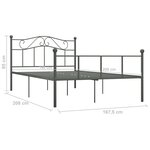 vidaXL Cadre de lit sans matelas gris métal 160x200 cm