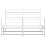 vidaXL Cadre de lit métal sans matelas et pied de lit blanc 150x200 cm