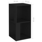 vidaXL Armoire d'angle Noir 33x33x67 cm Bois d'ingénierie