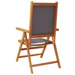 vidaXL Chaises inclinables de jardin lot de 4 tissu et bois massif