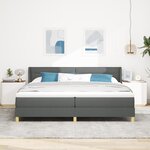 vidaXL Lit à Ressorts avec Matelas Gris Foncé 200x200 cm Tissu
