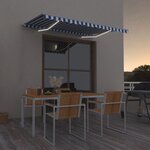 Vidaxl auvent manuel rétractable avec led 350x250 cm bleu et blanc