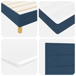 Lit Box Spring vidaXL avec Matelas en Bleu  180x200 cm Tissu