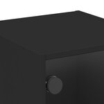 vidaXL Tables de chevet avec portes en verre 2 Pièces noir 35x37x35 cm