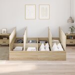 Cadre de lit de rangement vidaXL en chêne Sonoma 180x200 cm