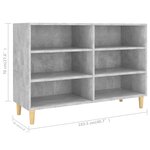 vidaXL Buffet gris béton 103 5x35x70 cm bois d'ingénierie