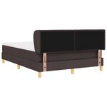 Lit Box Spring vidaXL avec Matelas Marron Foncé 140x190 cm Tissu