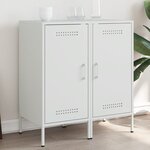 vidaXL Buffets 2 Pièces blanc 36x39x79 cm acier laminé à froid