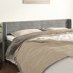 vidaXL Tête de lit avec oreilles Gris clair 183x16x78/88 cm Velours