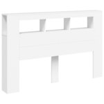 vidaXL Tête de lit à LED blanc 160x18 5x103 5 cm bois d'ingénierie