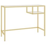 Bureau table poste de travail meuble d'ordinateur informatique étude d'ordinateur Transparent 100 x 36 x 74 cm Verre trempé transparent 02_0023767