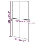 vidaXL Paroi de douche avec étagère Noir 100x195cm Verre ESG&Aluminium