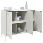 vidaXL Buffet blanc 100 5x39x79 cm acier
