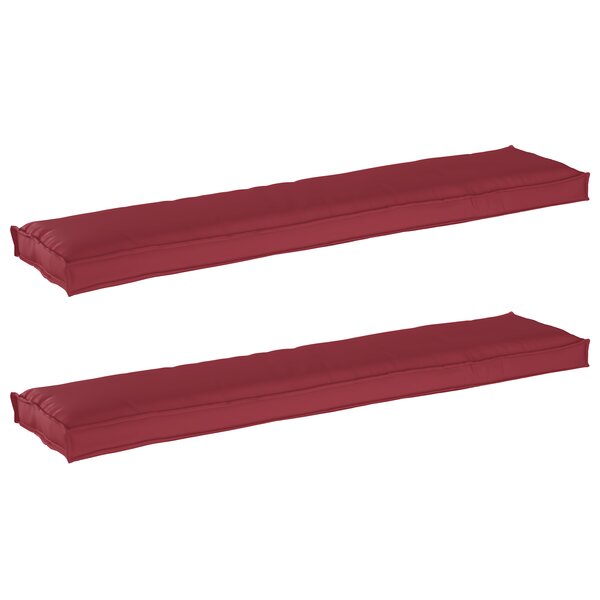 vidaXL Coussins de Palette pour Banc 2 Pièces Rouge Vin 180x40x8 cm Tissu Oxford