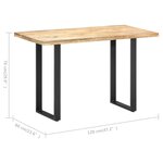 vidaXL Table de salle à manger 120x60x76 cm bois de manguier solide