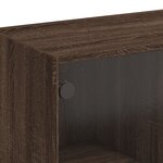 vidaXL Table basse avec portes en verre chêne marron 102x50x42 cm