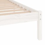 vidaXL Cadre de lit Blanc Bois massif 75x190 cm Petit simple