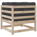 vidaXL Salon de jardin 4 Pièces avec coussins bois de pin massif