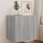 vidaXL Meuble TV mural avec lumières LED sonoma gris 40 5x35x40 cm