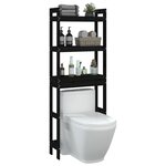 vidaXL Étagère de toilette Noir 63x26x171 cm Bois de pin massif