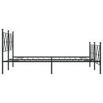 vidaXL Cadre de lit métal avec tête de lit/pied de lit noir 137x190 cm