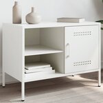 vidaXL Meuble TV blanc 68x39x50 5 cm acier