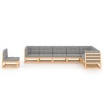 Salon de jardin meuble d'extérieur ensemble de mobilier 8 pièces avec coussins bois de pin massif 02_0017510